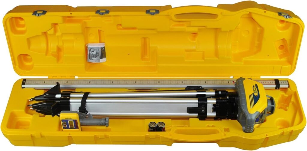 Spectra Precision LL100N-2 Laser Level Kit with HR320 Receiver and Clamp, 15 Grade Rod (Inches), Tripod, and System Case , Yellow